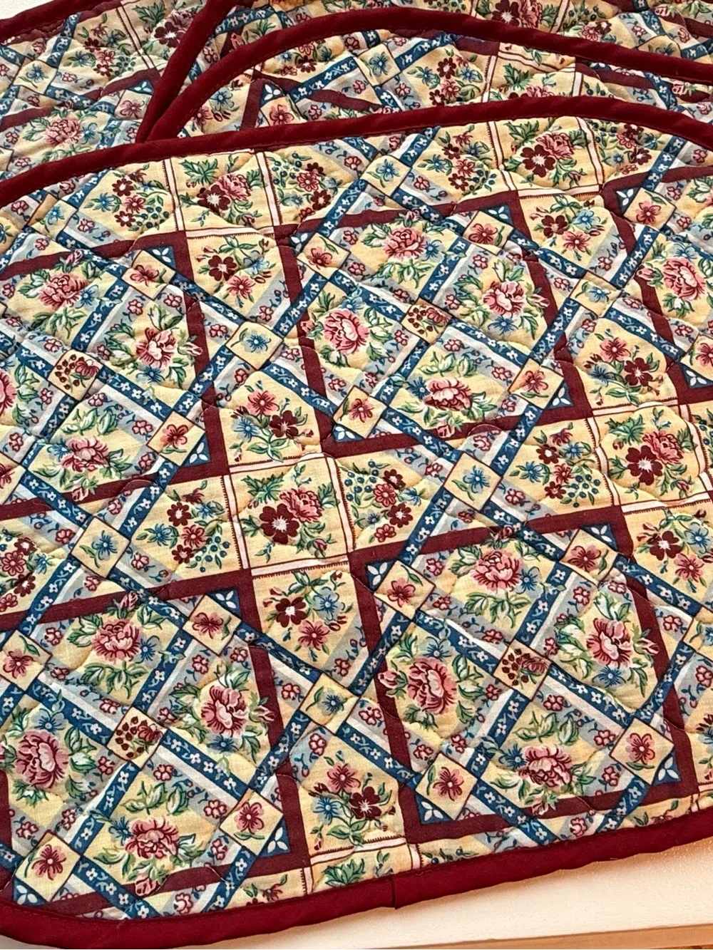 Vintage Quilted Placemats- set of 4